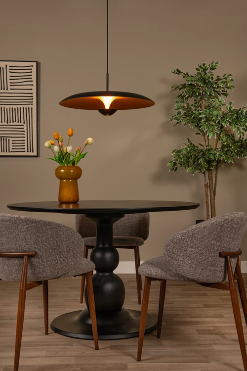 Lucide KENNETH - Hanglamp - Ø 60 cm - LED Dimb. - 1x16W 2700K - Zwart | Premium - sfeer 1